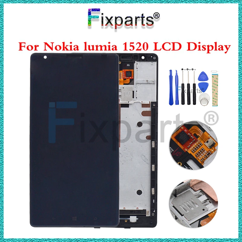 100% протестированный ЖК-дисплей + 6 0 &quotЖК-дисплей для Nokia Lumia 1520 кодирующий