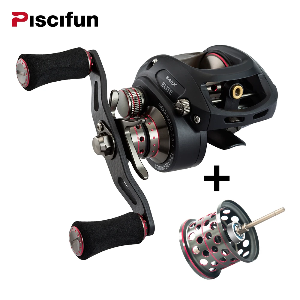 Piscifun SAEX النخبة Baitcasting الصيد بكرة مع اضافية بكرة يمين اليد اليسرى 13BB 7.3: 1 167g إطارات دراجة تسلق الجبال خفيفة الوزن صب الصيد بكرة