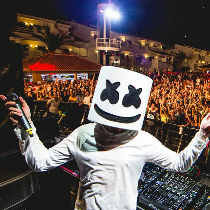 EDC электрическая Маргаритка карнавальный костюм реквизит латекс DJ Marshmello маска для Хеллоуина, карнавала, Рождества Маскарадная маска для вечеринки Косплей