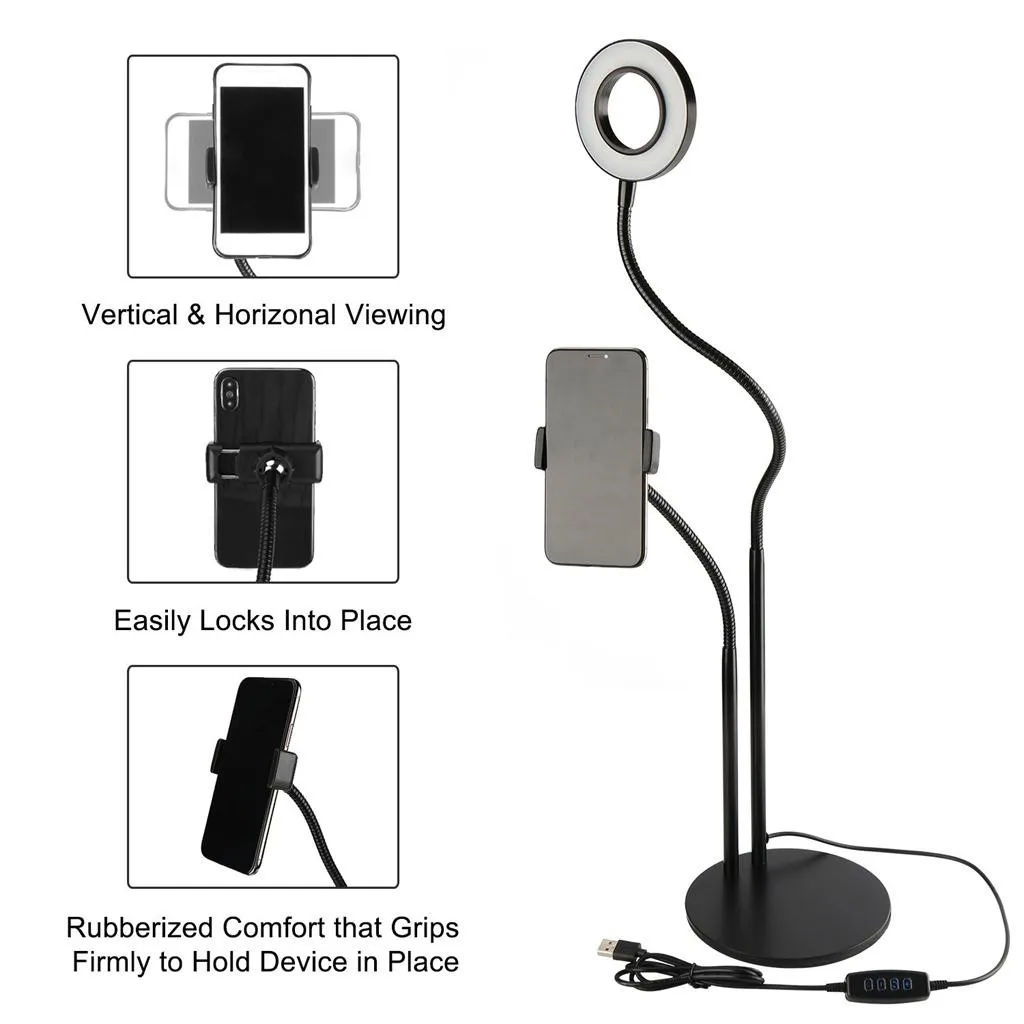 

Selfie Ring LED Light with Cell Phone Holder Stand for Live Stream and Makeup Hands Free Live broadcast watch movie Holders Girl