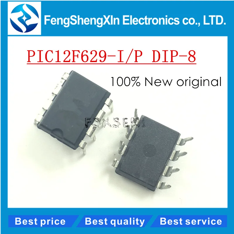 

5pcs/lot New PIC12F629-I/P PIC12F629 12F629 DIP-8,8-Pin FLASH-Based 8-Bit CMOS Microcontrollers