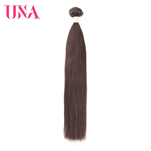 UNA прямые бразильские человеческие волосы пучками-плетенка в виде волос, не имеющих повреждения кутикулы, чешуйки которой ориентированы в одном направлении коричневый Цвет человеческие волосы плетение пучки волос - Цвет: #2