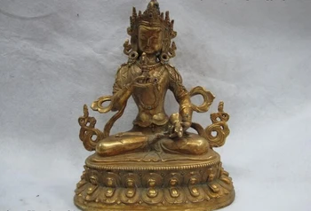 

fast shipping USPS to USA S0448 Tibet Buddhism Purple Copper 24K Gild Vajradhara Vajrabhairava Buddha Statue