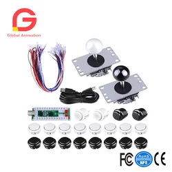 Kits de Juegos de Arcade, 2 Jugadores Juegos de Arcade Kits de Bricolaje Placa de Codificador Usb con Retardo Cero, Joysticks Y Pulsadores para Mame Jamma Kits de Juegos de Arcade, 2 Jugadores Juegos de Arcade Kits de Bricolaje Placa de Codificador Usb con Retardo Cero, Joysticks Y Pulsadores para Mame Jamma