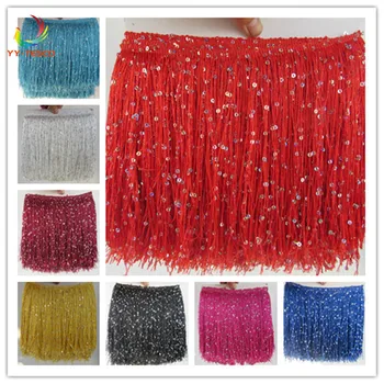 

Polyester Tassel Fringe 5 Yards/Lot Tassel Trimming Lace Ribbon Trim 20cm long Latin Dance dress clothing Macrame decoration DIY