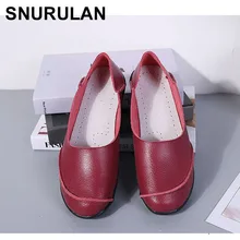 SNURULAN кожа Для женщин Туфли без каблуков; обувь без шнуровки без скольжения, лоферы, однотонная обувь на толстой резине, Цвет мягкая подошва удобная обувь Размер:; большие размеры 35-43 и выше, E203
