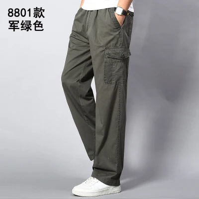 Мужские брюки карго большого размера 5XL 7XL 8XL 9XL 10XL тянущиеся брюки осенние военные прямые брюки в стиле сафари с карманами хаки 50 - Цвет: picture color4