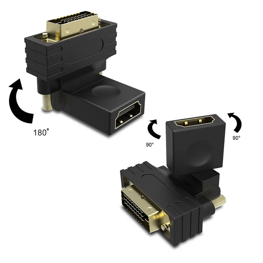 HDMI/DVI 24 + 1 кабель 90 180 градусов для 1080P ТВ проектор позолоченный DVI D мужчина к HDMI
