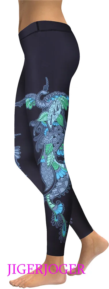 High Waist Teal Blue Green Phoenix (1)