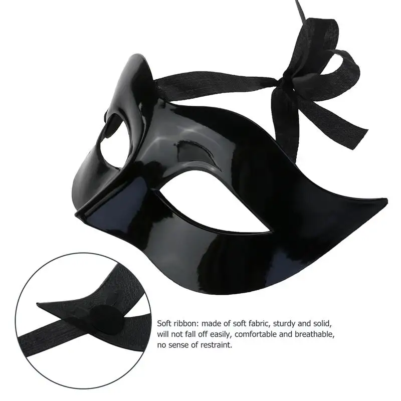 Men Women Masquerade Costume Venetian Masquerade Mask Villain Eye Mask Black Sexy Half Masks For Halloween Party A3