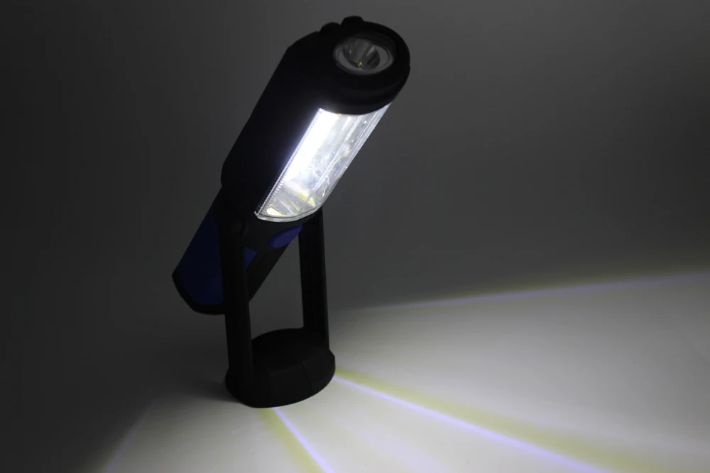 Горячая Супер яркий зарядка через USB светодиодный фонарик работы стенда Света магнитных + крюк + мобильный Мощность для вашего телефона