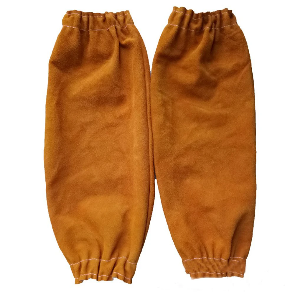 

1 Pair Leather Welding Sleeve Multifunction Protective Tool Heat Resistant Insulation Elastic Cuff Flame Retardant Safe 48cm