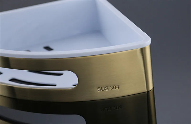 Полки для ванной 304 нержавеющая сталь + abs пластик матовый золотой настенный треугольник Душ Caddy стойки аксессуары для ванной комнаты