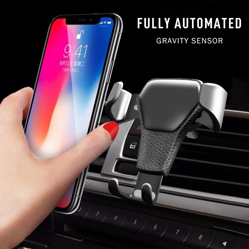 

Universal Car Phone Holder Gravity Car Air Vent Mount in Car for iphone X 8 Samsung Xiaomi One Hand Operate Phone Stand Bracket