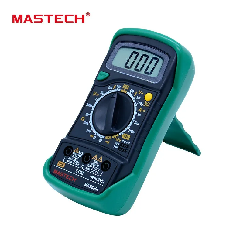 Цифровой мини Мультиметр MASTECH MAS830L ручной тестер постоянного тока с ЖК дисплеем и