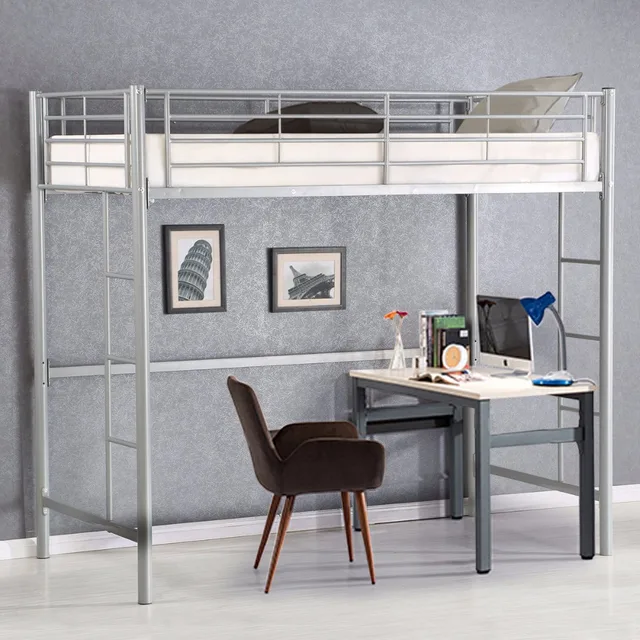 Giantx Twin Loft Bed Metal Bunk Ladder Beds Boys S Kids Giantx Twin Loft Bed Metal Bunk Ladder Beds Boys S Kids Bedroom Dorm Furniture Hw56062