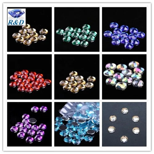 8MM FLATBACK EMBELLISHMENTS ACRYLIC 100 X FACETED GEMS ROUND