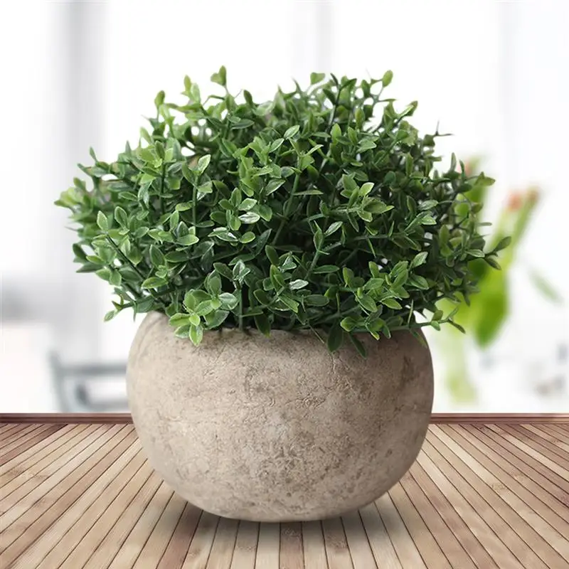 Artificial Plant Vintage Plastic Potted Green Fake Plant Decor Plant Artificial Planters Indoor