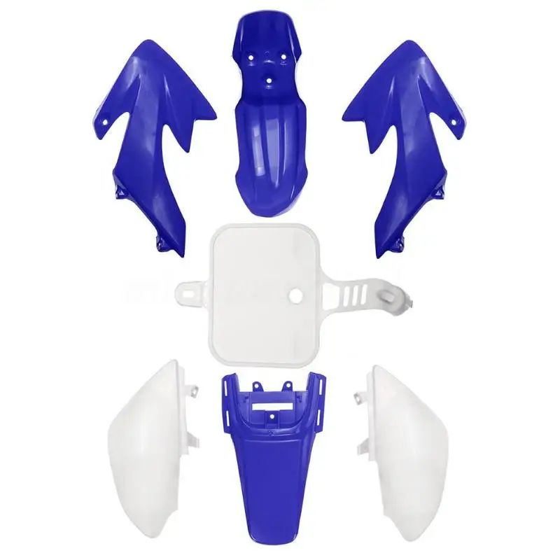 Пластиковый комплект обтекателей для Honda CRF 50 Dirt Pit Bike синий+ белые Чехлы Декоративные молдинги аксессуары для мотоциклов 7 шт