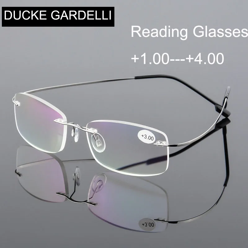 

Fashion Women Rimless Reading Glasses frame Men ultra-light presbyopic eyeglasses alloy glasses +1.0+1.5+2.0+2.5+3.0+3.5+4.0