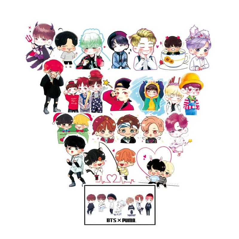 58pcs/pack Cute Boys Decal Stickers Pack Kids Toy Anime Sticker for DIY Luggage Laptop Skateboard Phone Waterproof Sticker