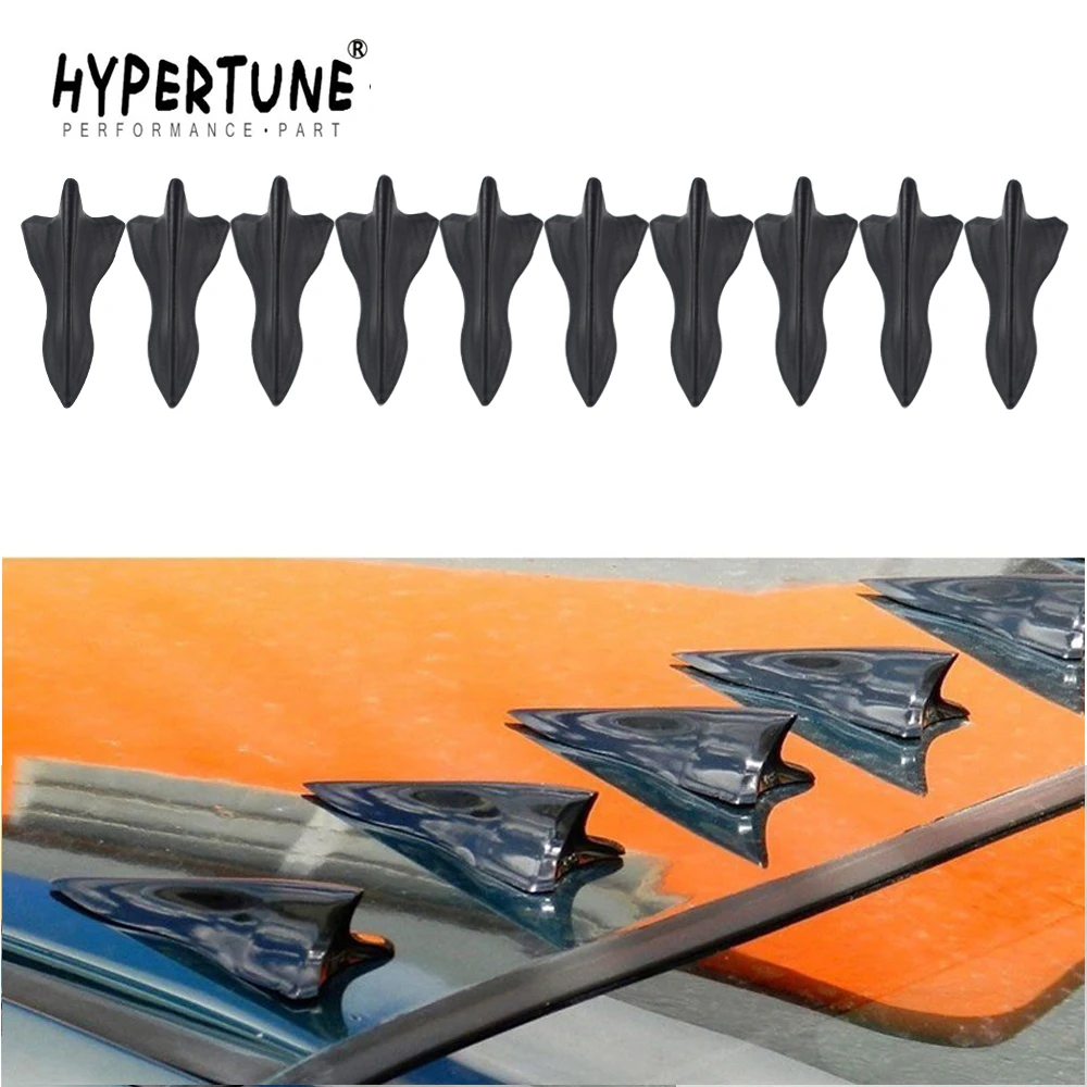 

10PCS carbon fiber design-looking color VORTEX GENERATOR FLEXIBLE PP EVO-STYLE ROOF SHARK FINS SPOILER WING KIT UNIVERSAL