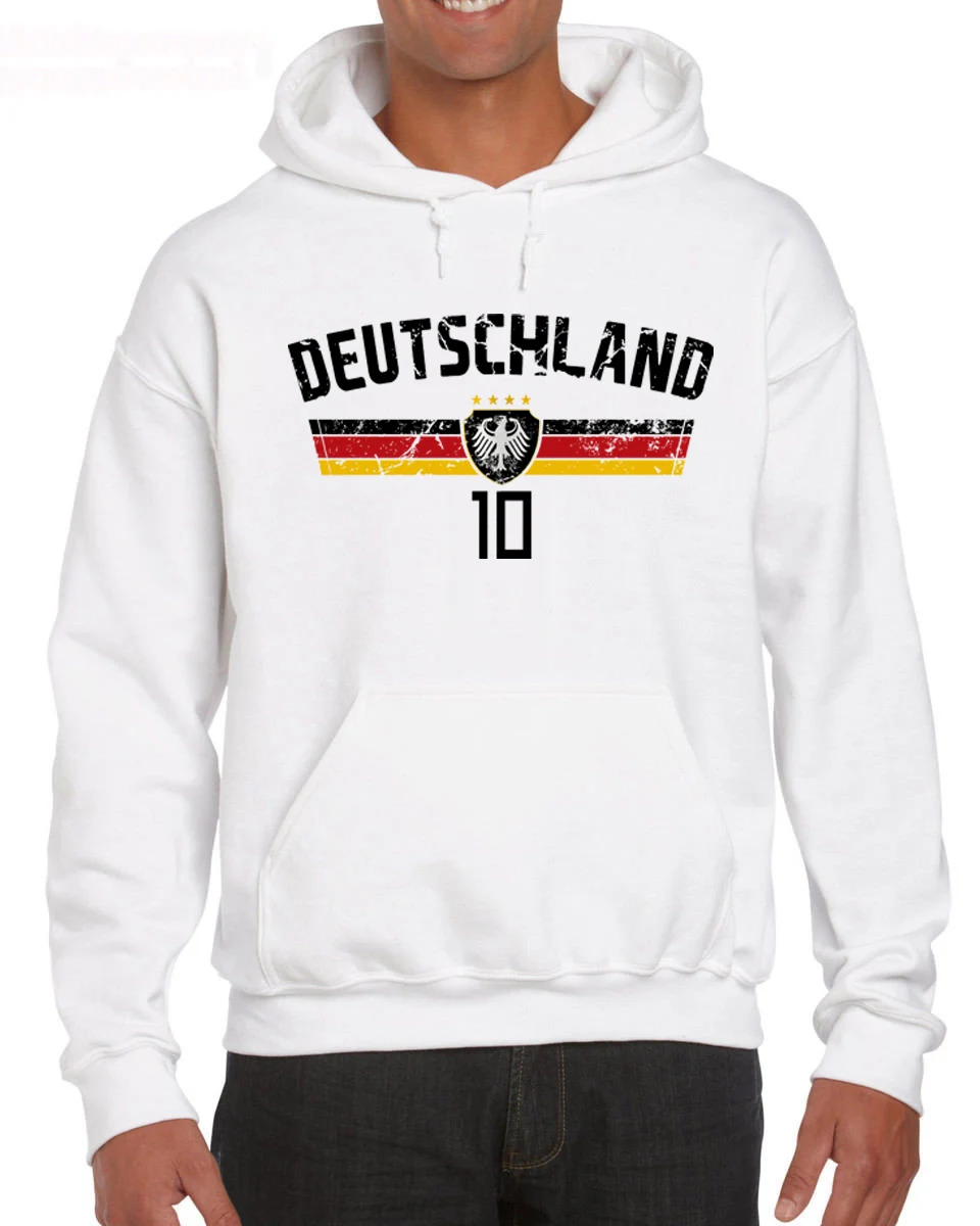 Новые модные хлопковые Deutschland футболист Германия Trikot fanst толстовки с капюшоном и свитшоты для Для мужчин - Цвет: Белый