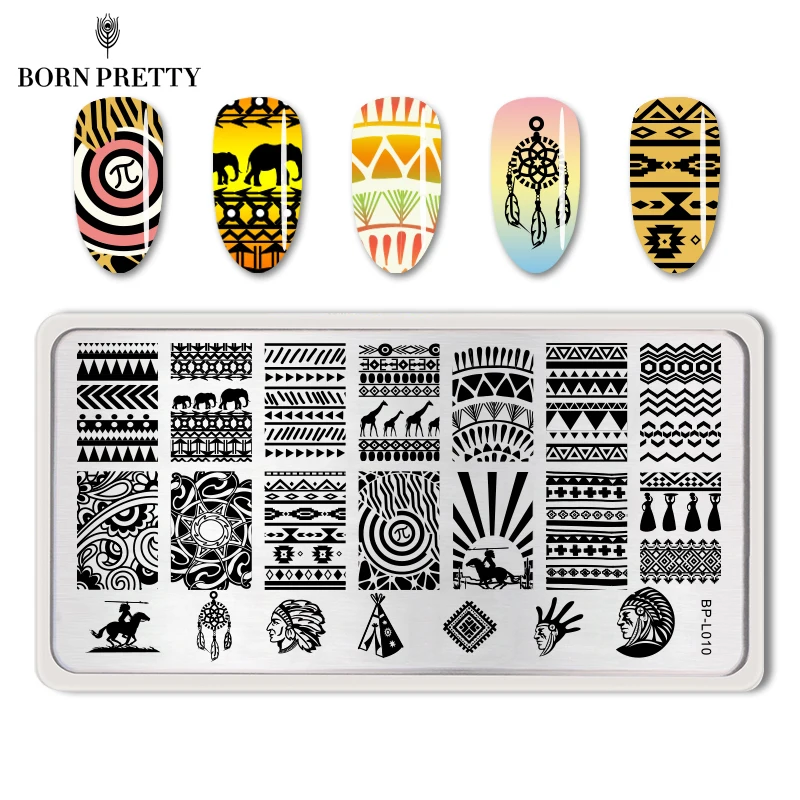 

BORN PRETTY Aztec Pattern Nail Art Stamp Template Image Plate BP-L010 12.5 x 6.5cm