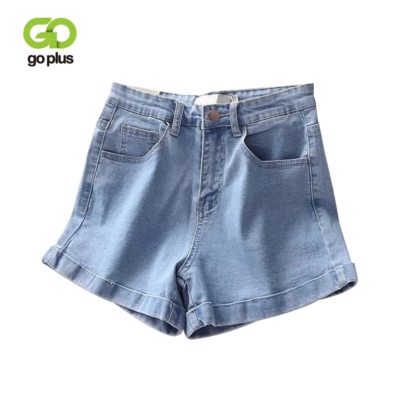 

GOPLUS Summer Denim Shorts Women Vintage Casual Blue Black High Waist Zipper Fly Jeans Shorts Womens Pantalones Cortos Mujer
