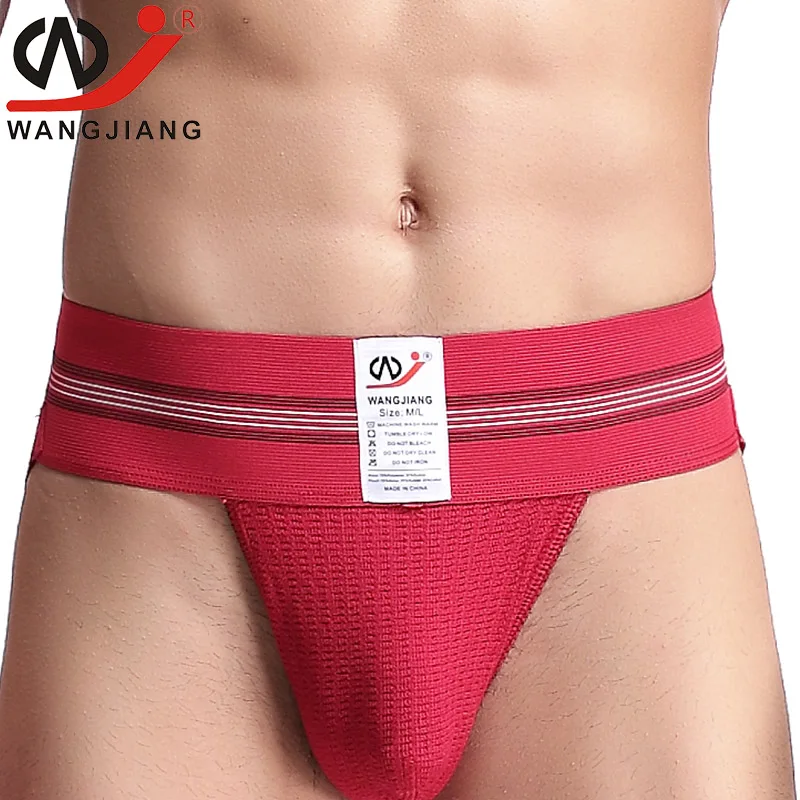 Стринги WJ Jockstrap мужские пикантное нижнее белье для геев хлопковые открытые трусы
