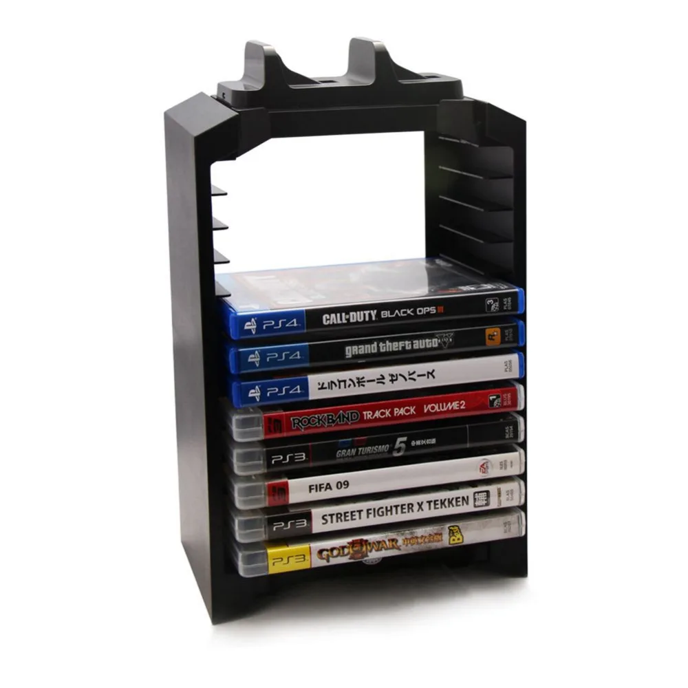 

TOP Multifunactional 5V Game Tower Disk Storage Stand Kit Controller Charging for Playstation 4 PS4/Slim(Black)