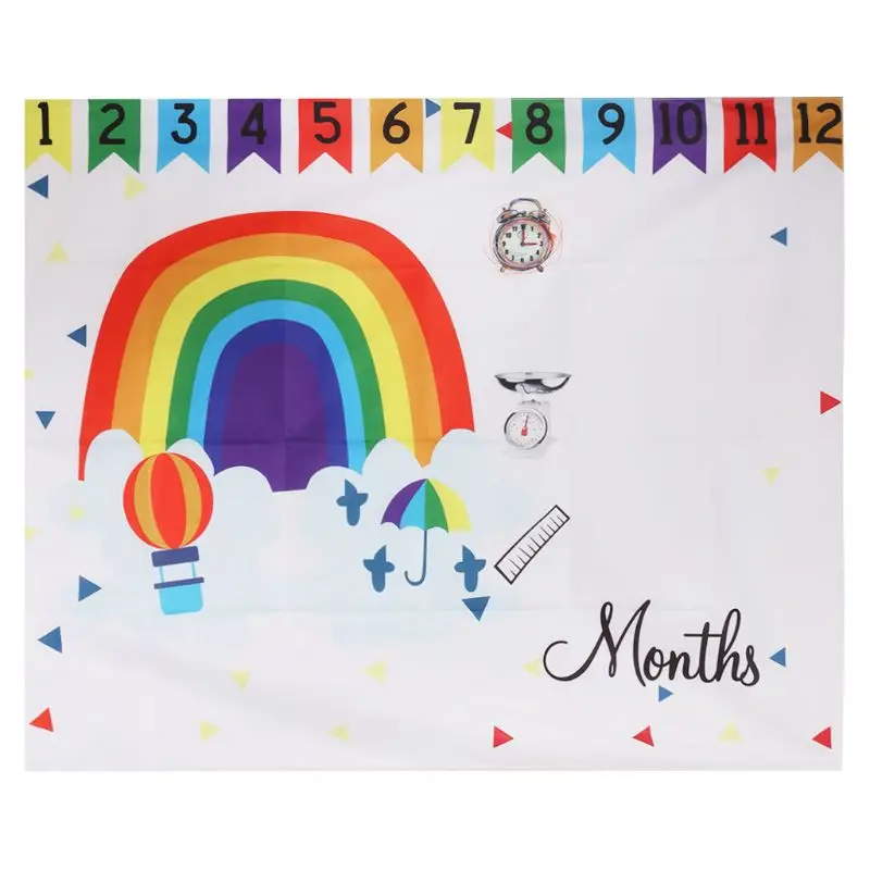 

Photo Background Photography Rainbow Hot Air Balloon Floral Colorful Backdrop Blanket Cloth Newborn Birthday Decoration