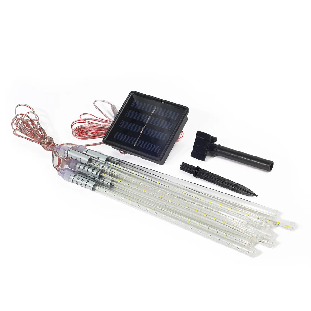 

30CM 10 Tubes Solar Meteor Shower Rain Light Colorful String Light Waterproof Outdoor Garden Christmas Tree Decoration Light