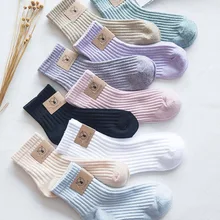 5 шт./лот женские носки высокого качества хлопковые японские носки модные стильные носки осень-зима теплые носки для леди девочек