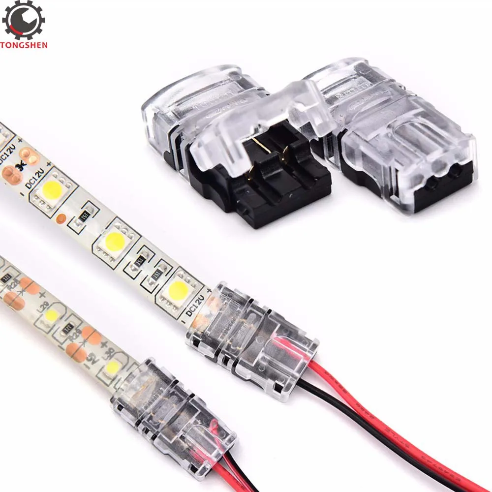 3 шт. 2pin 3pin 4pin 5pin Светодиодные ленты разъема 10 мм 12 мм IP65 для одного RGB/RGBW 3528 5050 Светодиодные ленты для проводного подключения