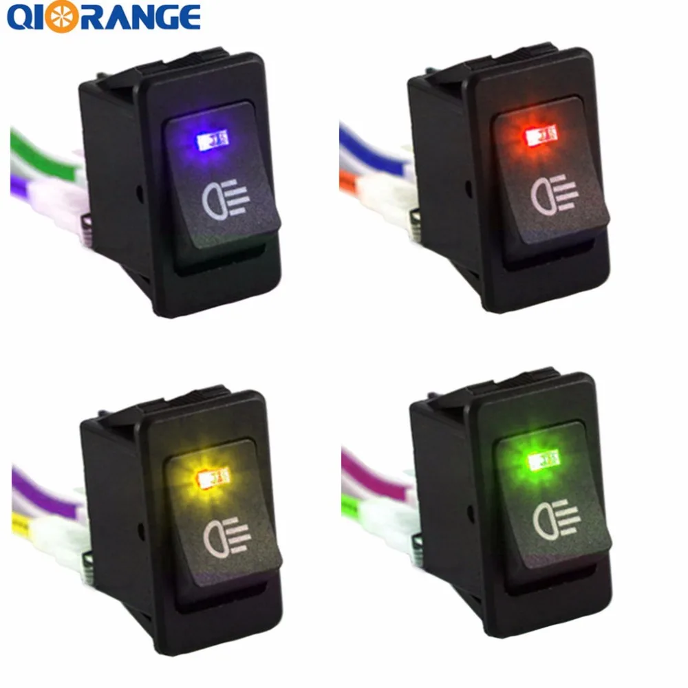 QIORANGE Car LED Fog Toggle Switch Auto Fog Light Rocker Switch B35 DC