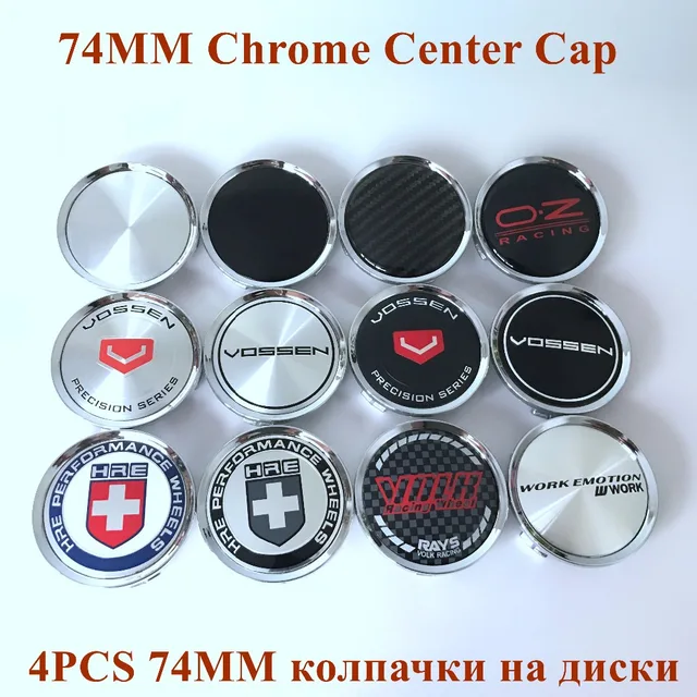 74MM Vossen Logo Sticker Wheel Center Cap HRE Hub Caps Wheel Cover Work