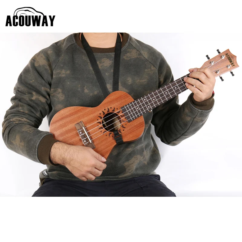 

Acouway ukulele Guitarlele strap belt sling with hook Adjustable length Fits All 21" 23" 26" Ukulele