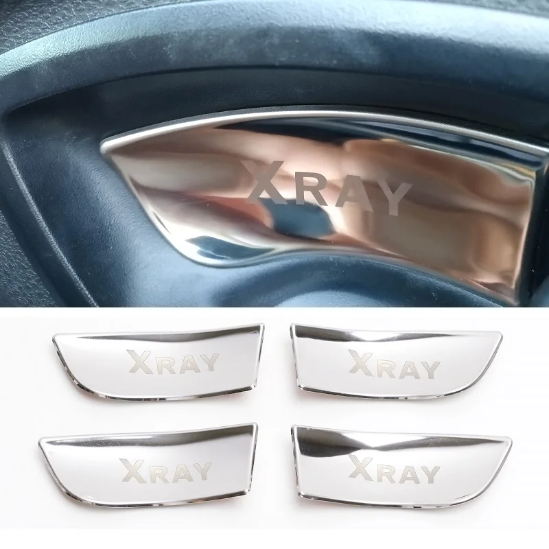 4 шт. серябряные черные чашки накладки под внутренние ручки дверей из нержавеющей стали для Lada Xray X-ray X ray Лада Икс рей Хрэй