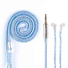 Yinyoo 16 Core посеребренный кабель 2,5/3,5/4,4 мм сбалансированный обновления кабеля с MMCX/2Pin для BLON BL-03 ZS10 PRO ZSX V90 BA5