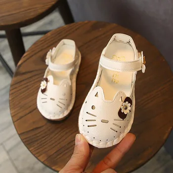 

new Summer Style Girls Sandals Children Kids Girls Beach Sandals Cute Cat Cartoon Print Girls Princess Shoes