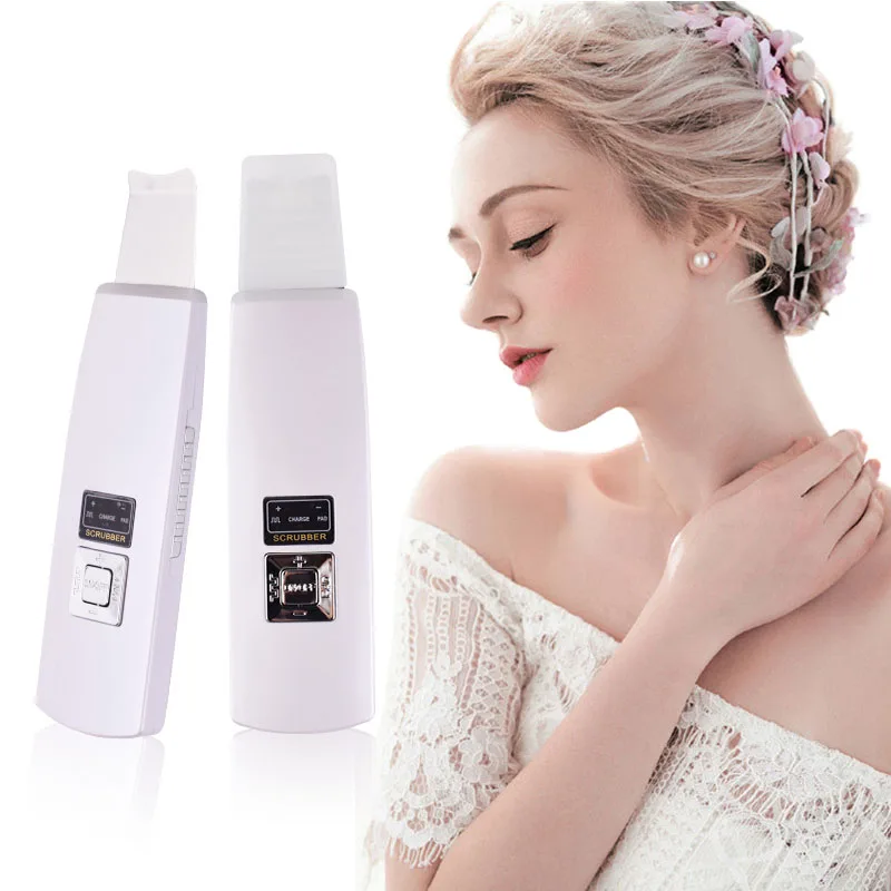 100 High Quality Facial Beauty Machine Ultrasonic Ion Skin Scrubber Microdermabrasion Facial Massager Spa