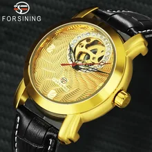 FORSINING Роскошные для мужчин женщин автоматические механические часы Iced Out Скелет циферблат Лувр серии часы мода любовника наручные часы