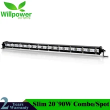 20 дюймов 90 Вт светодиодный рабочий светильник с чипами Cree Экстремальный тонкий прожектор точечный луч авто светодиодный Worl лампы для джипа внедорожника автомобиля-Стайлинг