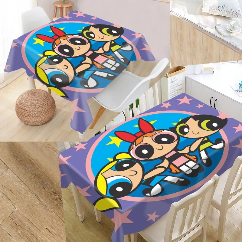 Powerpuff Girls 02 Cartoon Custom Table Cloth Oxford 