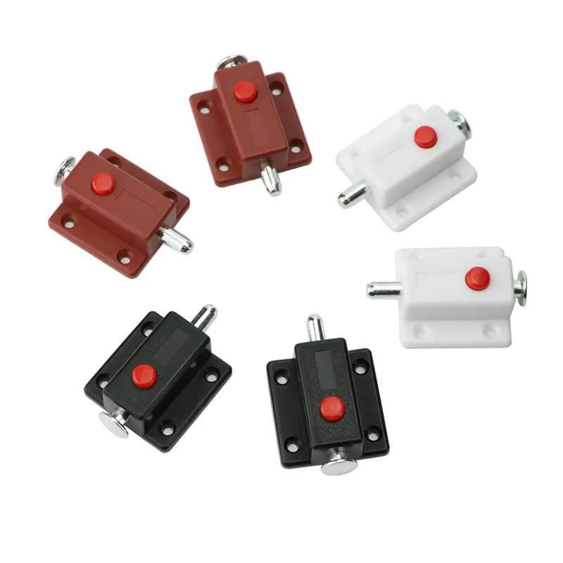 4pcs Window Cabinet Push Button Spring Load Automatic Door Bolt