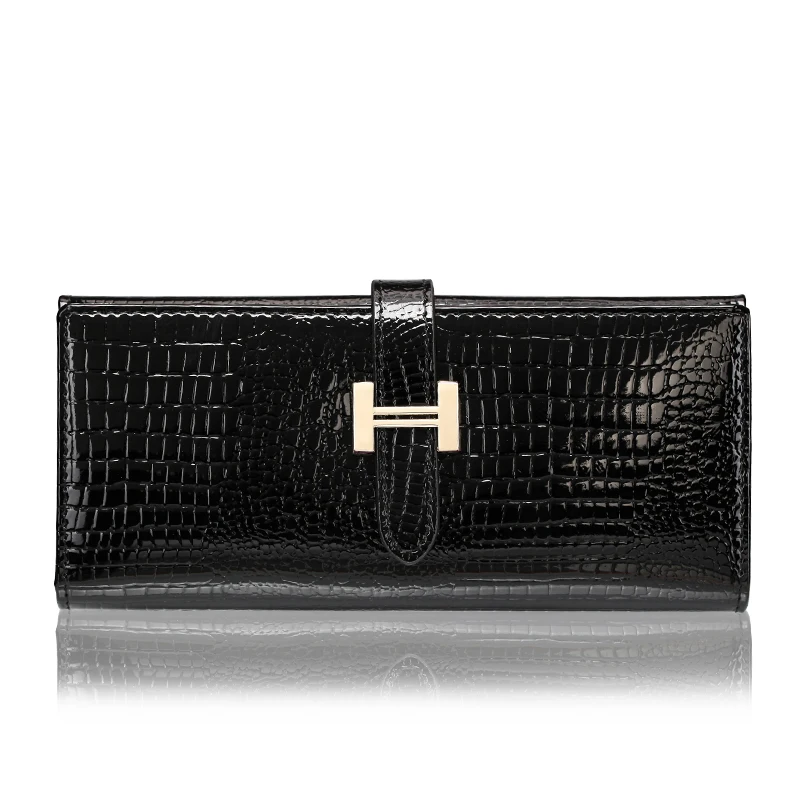 

Genuine Leather Women Wallets Female Luxury Brand Brand Long Wallet Fashion Lattice Purse Ladies Wallet Credit Card Phone Wallet