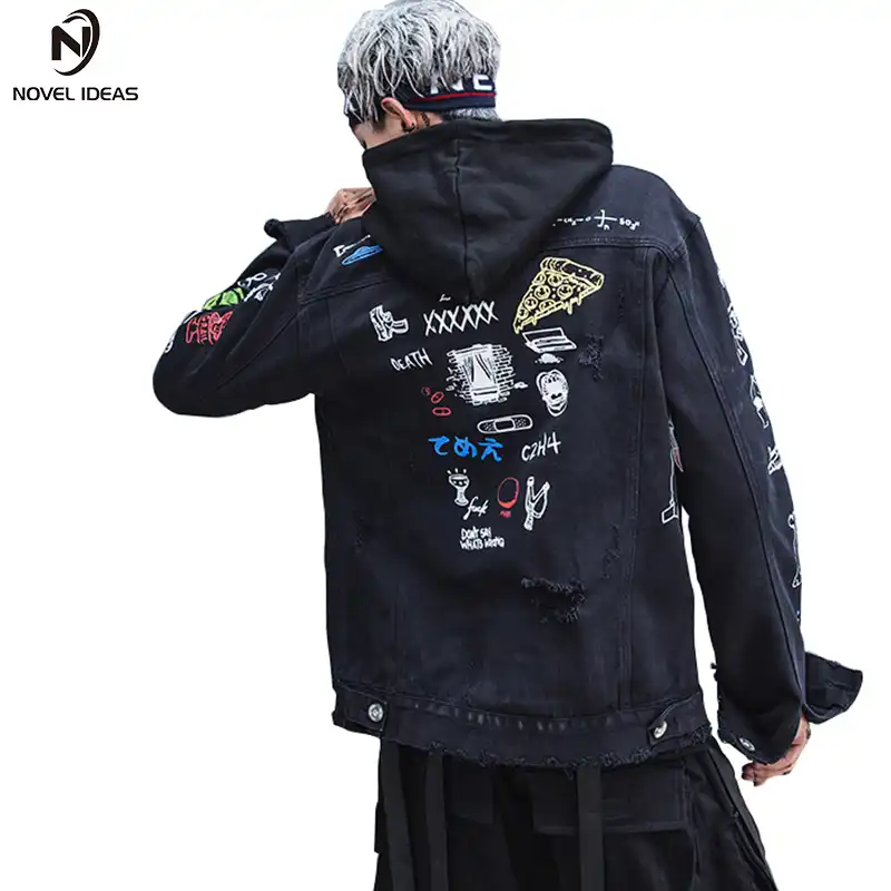 designer jean jacket with patches