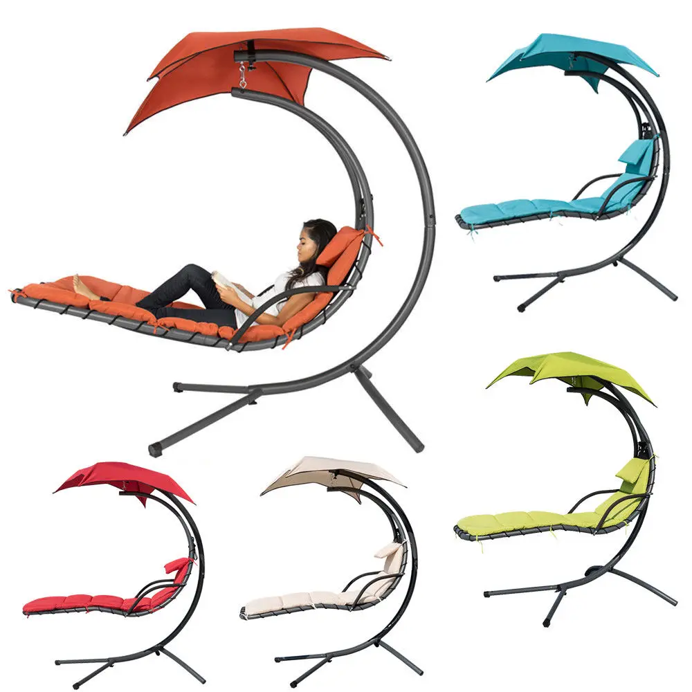 Download Garden Patio Hammocks Garden Swing Hammock Helicopter Hanging Chaise Sun Lounger Chair Cushioned Seat Garden Patio