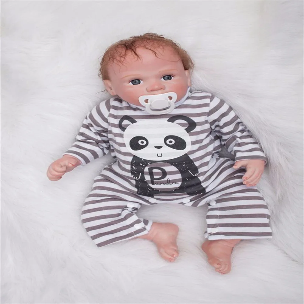 SanyDoll 22 дюйма 55 см силиконовые куклы для новорожденных реалистичные панды милые с